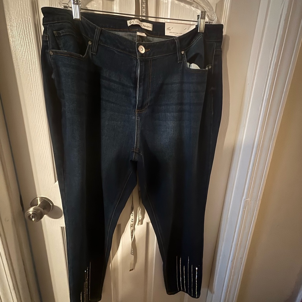 Denim Hi-Rise Skinny Jeans - Dark Blue